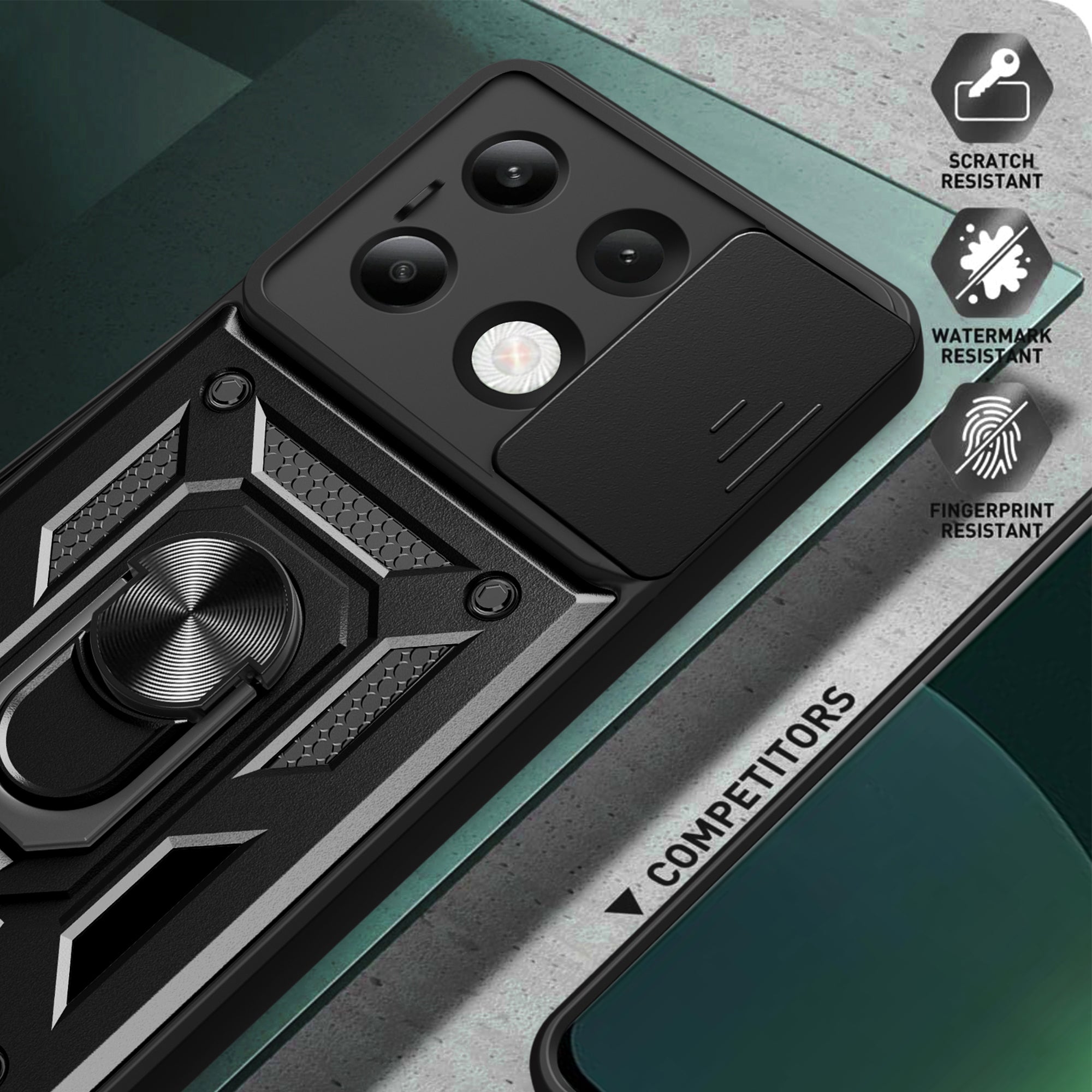 For Xiaomi Redmi Note 13 4G Case Scratch-resistant PC+TPU Kickstand Phone Shell For Xiaomi Redmi Note 13 4G Case Scratch-resistant PC+TPU Kickstand Phone Shell